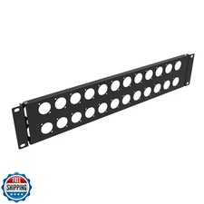 QiaoYoubang 2U Hinged Blank Patch Panel with 24 D-Series Connecto