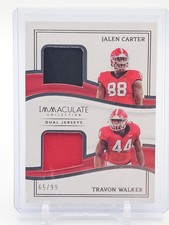 JALEN CARTER/TRAVON WALKER 2023 IMMACULATE DUAL PATCH /99 #IDJ-JT Q6724