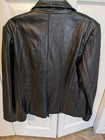 Reaction Kenneth Cole Leather Jacket Women's Collared Full Zip Black Medium — photo 2