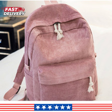 Corduroy School Backpack Women Men Anti-Theft Shoulder Bag Classic Campus Knapsa