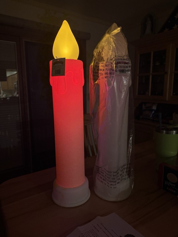 2 Mr. Christmas 24” Flickering Multicolor  Candle Blow Molds