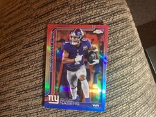 2025 Topps Chrome Malik Nabers Red White & Blue Refractor Rookie RC #225