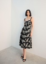 NNWT mango Floral embroidery dress