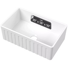 Nuie Kitchen Sink 30/33/36, Fire Clay Single Bowl, Farmhouse Apron Front