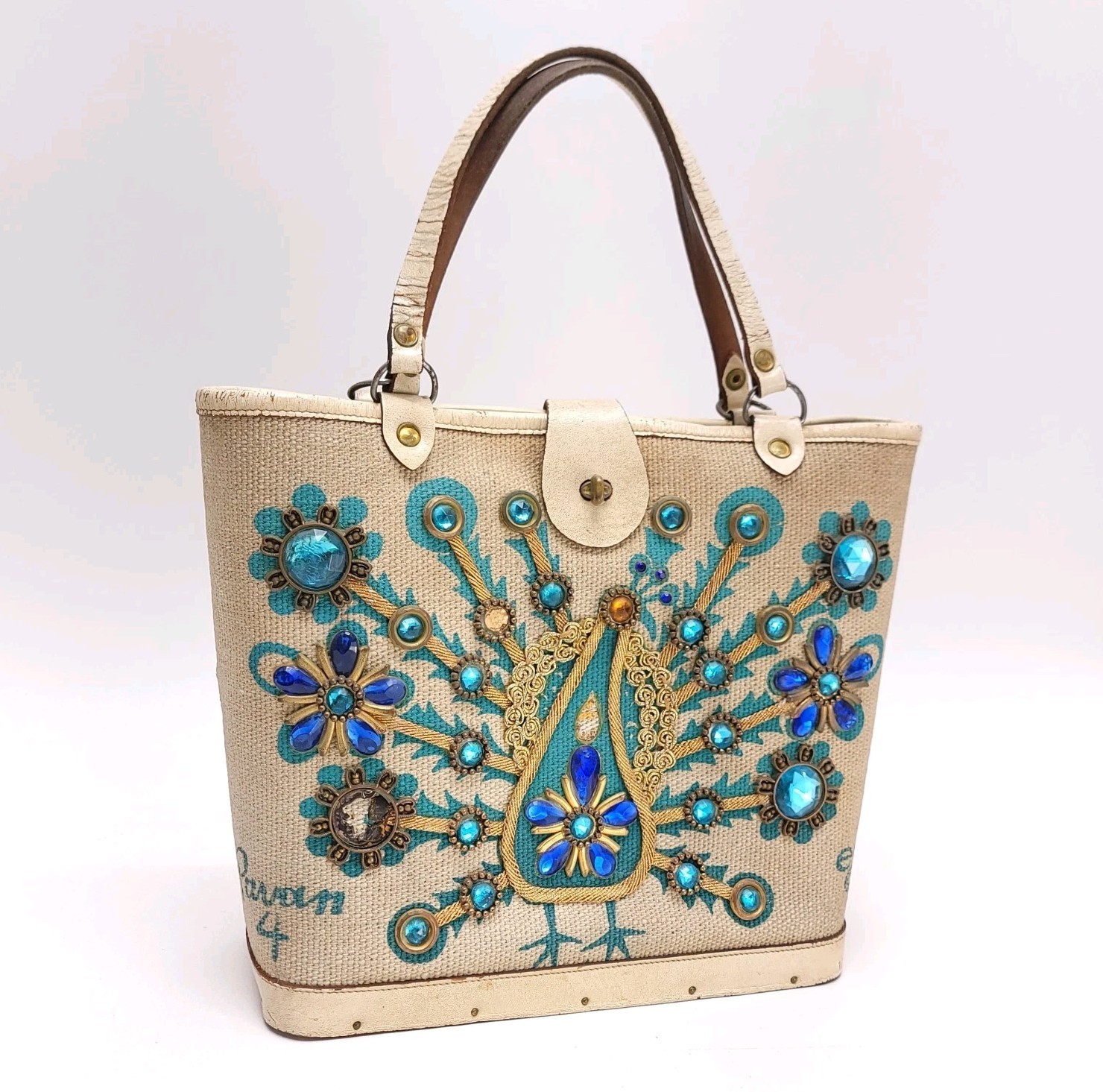 Enid Collins Of Texas Vintage 1960s Purse Bag Pavan 4 Genuine Handbag