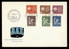 DR WHO 1956 SWITZERLAND FDC BIT ANIV COMBO R72407
