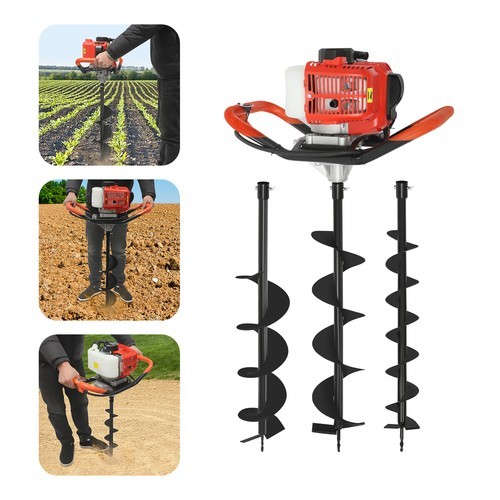 Kit Trapano Scavo Coclea Terra 2,3HP Scavatore Post Foro con 3 Punte - Foto 1 di 19
