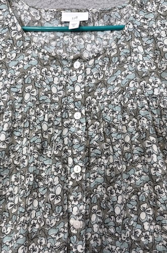 J.Jill Blouse Women’s Size 4X Green Floral Lightweight Long Sleeve Scoop Neck - Picture 5 of 11