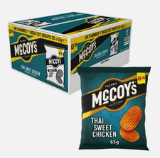 McCoy's Thai Sweet Chicken Crisps  Full Box of 20 x 65g  Ridge Cut Flavour Snack