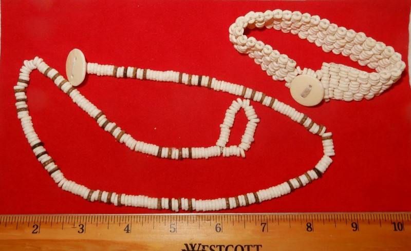 Ostrich/Emu Shell Jewelry Set - Necklace (20") & Bracelet (7 1/2") Loop Clasp