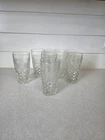 Vintage Set Of 6 Anchor Hocking "Wexford" Flat Iced Tea Glasses Tumblers 6-1/4"