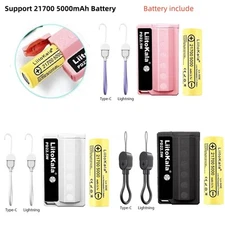 22.5W 21700 5000mAh Cell Rechargeable Li-ion Flat Top Battery Holder Power Bank