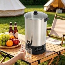 27L Stainless Steel Automatic Preserving Machine Hot Drink Dispenser w/Faucet