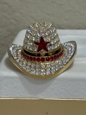 Estee Lauder Dazzling Gold Cowboy Hat Solid Perfume Compact