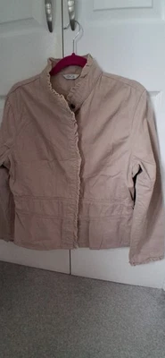 Ladies M&Co Size 16 Mushroom Colour Summer Jacket With Ragged Edging - Image 1 of 4