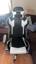 S Racer Gaming Chair Leather Swivel Chair with Headrest 100% Authentic 