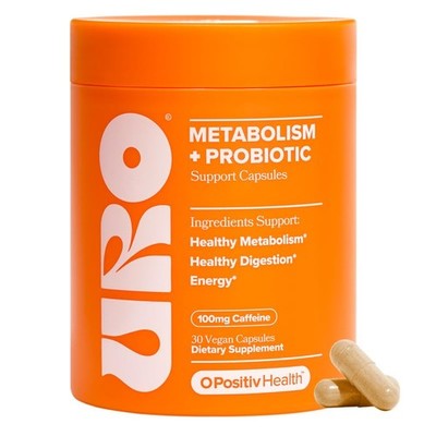 URO Metabolism + Probiotic Support Capsules   30 Count (Pack of 1), Orange 