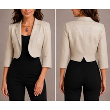 Cache Beige Sand Cotton Tweed Metallic Lace Lined Jacket Top New NWT 138 Sz 8