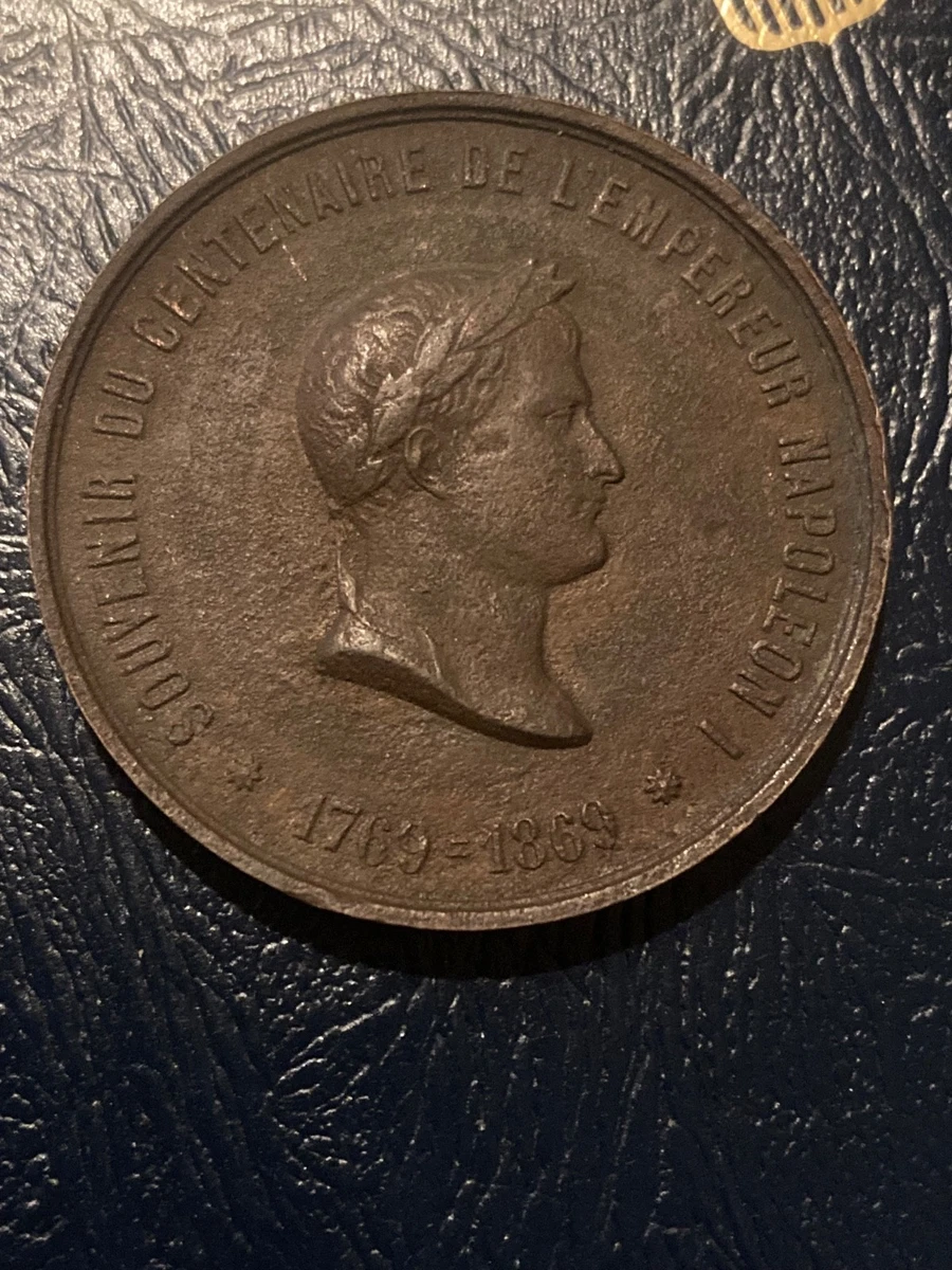 Médaille Napoléon 1er En Bronze – Signée CAM, Revers à Décor De Lauriers
