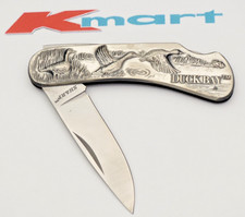 Vintage 1980's SHARP JAPAN K Mart Single Blade Lockback Knife Sculpted Handles