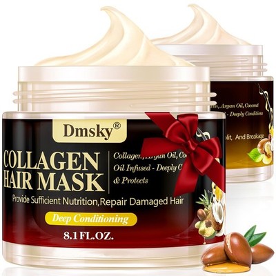 2 Pack Hair Mask for Damaged Hair - 16.2 Fl OZ Collagen Hair Mask & Keratin Hair