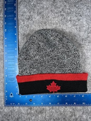 Joe Fresh Hat Beanie Mens One Size Black Reversible Maple Leaf Winter Canada