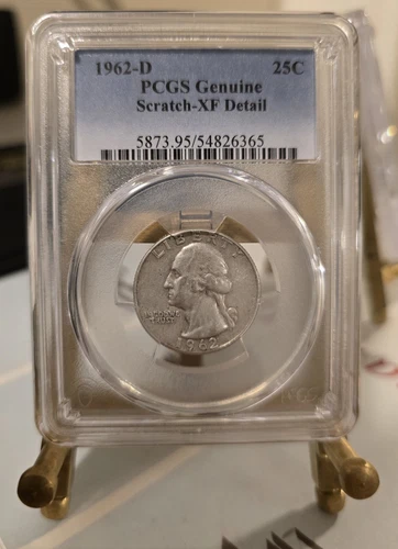 1962-D Washington Quarter-PCGS Genuine Scratch-XF Detail