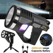 Rechargeable LED Searchlight Handheld Spotlight w/ Tripod Camping Fishing Torch
