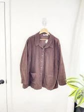 CST Sport 30W Brown Corduroy Long Sleeve Button Up Top Women’s Plus 30W NWT