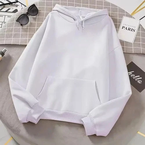 2026 white Hoodies men women Autumn Long Sleeve Pullover Tops Casual Pocket Hood - product listing photo