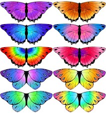 iROLEWIN 10PK Kids Butterfly Wings Costume Girls Fairy Buckeye Monarch Parties