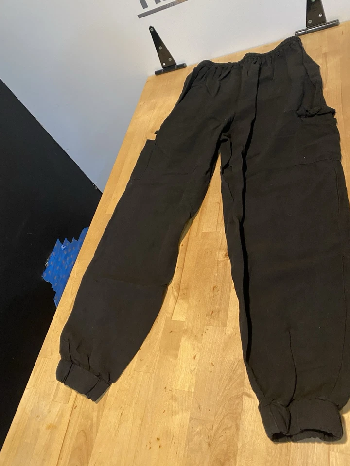 Calça Baci Ponte Suéter Malha Perna Larga Feminina M Puxar Bolsos Laterais - Imagem 4 de 4