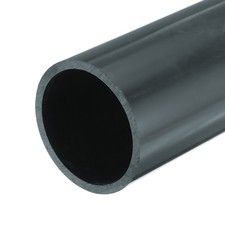 PVC Rigid Round Pipe 78mm ID 89mm OD 20cm/8" Length Dark Grey High Impact