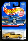 1999 HOT WHEELS 70 CHEVELLE SS VINTAGE GOLD ON CARD WITH ALL METAL BODY & BASE!