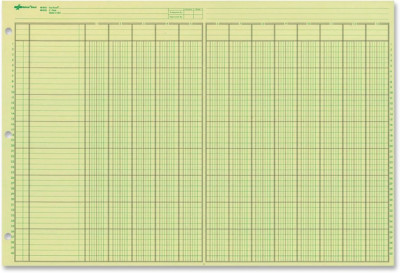NATIONAL Analysis Pad, 13 Columns, Green Paper, 11 x 16.375'', 50 Sheets (45613)