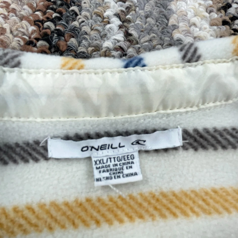 O'neill Chaqueta Camisa Mujer XXL 2XL Blanco Azul Rayas Fleece Sin Forro Shacket Foto 4 de 4