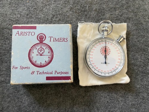 Große und schwere Swiss Made Aristo Vintage mechanische Aufzieh Stoppuhr mit Box - Bild 1 von 5