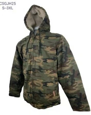 Mens Winter Thermal Duck Jacket Coat Sandstone Jacket Canvas Quilted Waterproof 