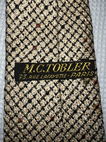 Cravate en soie années 1950 de la marque M.C Tobler Paris - Imagen 3 de 3