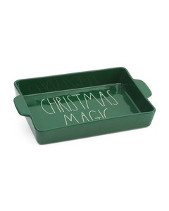 Rae-Dunn-Christmas-Green-034-Christmas-Magic-034-14x10-Lasagna-Dish-New