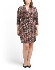 NEW ANNE KLEIN BLACK RED FAUX WRAP JERSEY SHEATH DRESS SIZE 3 X WOMEN PLUS $109