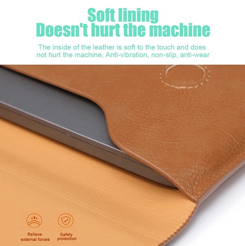 Leather Laptop Sleeve Case Carry Bag 13 14 15 16 inch For Macbook Air Pro M4/M3 - Picture 12 of 24