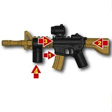 M4 MK18 SF Mod Pack Assault Rifle compatible w/toy brick minifigures Army