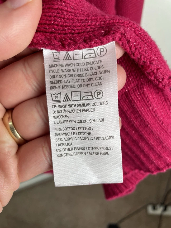 Suéter Isaac Mizrahi Mujer Talla 3X Rosa Tejido con Cable Pescador Brillo Capucha Cuello Foto 3 de 4