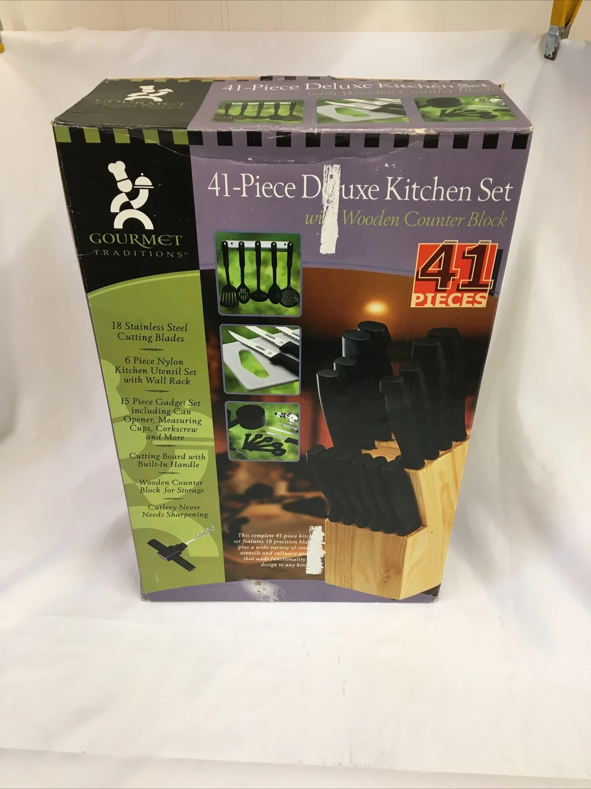 Gourmet Traditions NEW 41 Piece Deluxe Kitchen Set Utensils+Knives+Corkscrew++