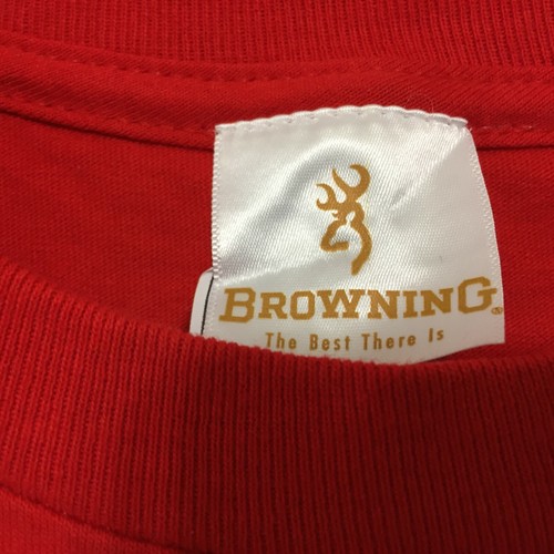 Youth Browning Buckmark T-Shirt Camo Logo Short Sleeve Tee Color Red - New - Picture 6 of 6