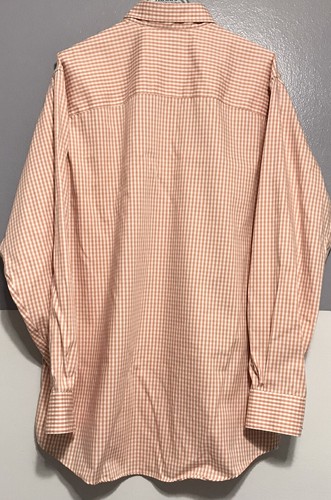 Kenneth Cole Reaction Men’s Size Large Long Sleeve Button Shirt Orange Checkered - Picture 2 of 7