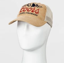 Coors Banquet Beer Golden Colorado Adjustable Snapback Trucker Cap Hat Tan