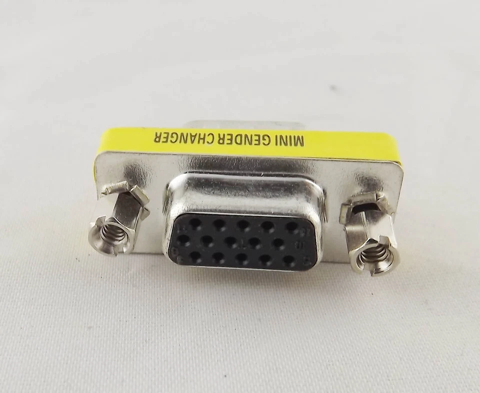 10x VGA/SVGA 15 Pin DB15 Male To Female D-SUB 3 Rows Mini Gender Changer Adapter - Image 3 of 4