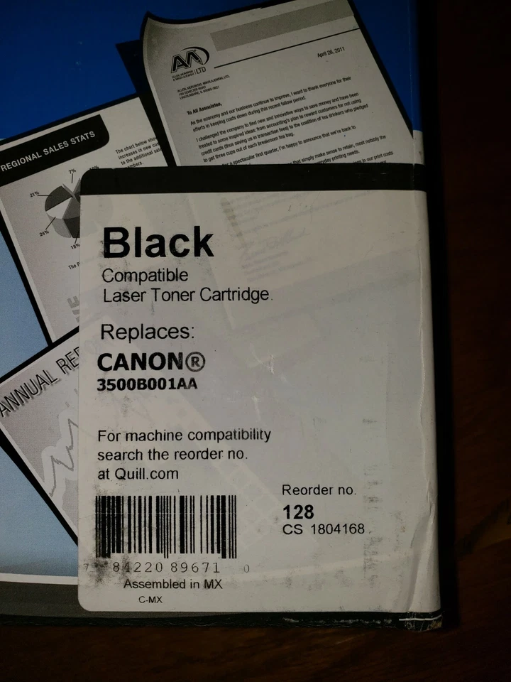 2 Quill Laser Toner Cartridges Black For Canon 3500B001AA - Image 2 of 4